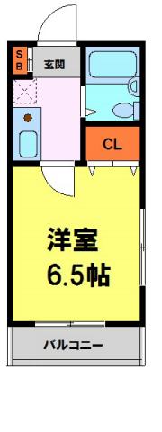 レイクハイツ(1K/3階)の間取り写真