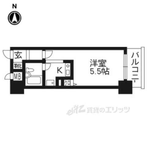 エスリード四条河原町(1K/7階)の間取り写真