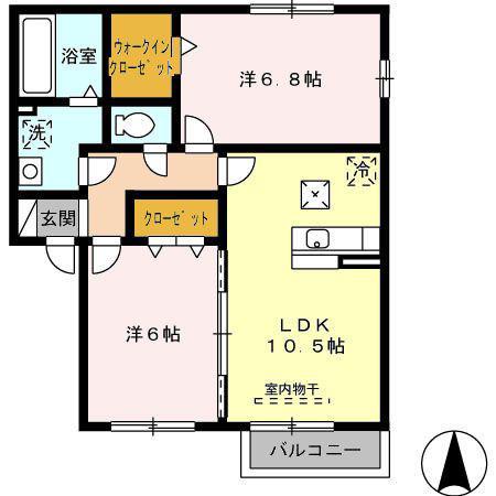 サンセール メゾン(2LDK/1階)の間取り写真