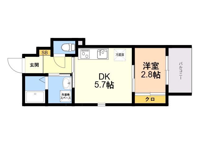 CHARME MAISON香椎(1DK/1階)の間取り写真