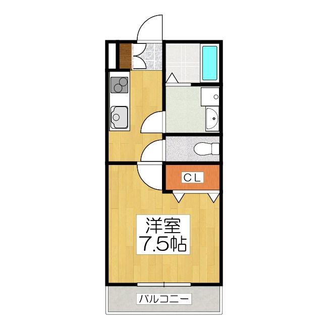 サンラック御陵(1K/2階)の間取り写真