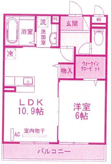 ウェールス久地(1LDK/3階)の間取り写真