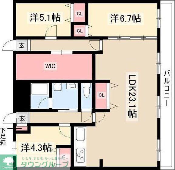 山手アベニュー(3LDK/3階)の間取り写真