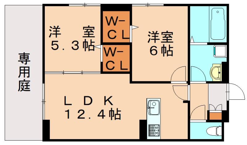 D-ROOM平田台(2LDK/2階)の間取り写真