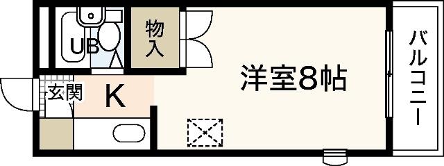 パインハウスI(ワンルーム/1階)の間取り写真