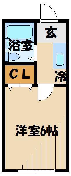第2白王ハイツ(1K/1階)の間取り写真