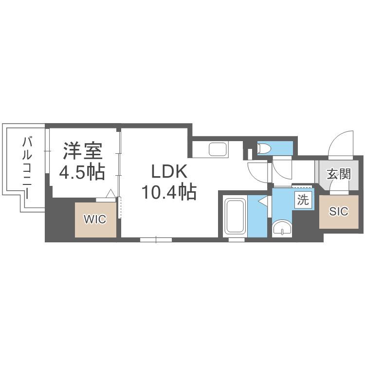 ミラージュパレス本町DEPART(1LDK/5階)の間取り写真