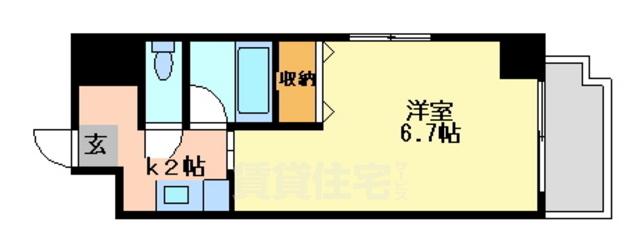 ブルースカイ小町(1K/3階)の間取り写真