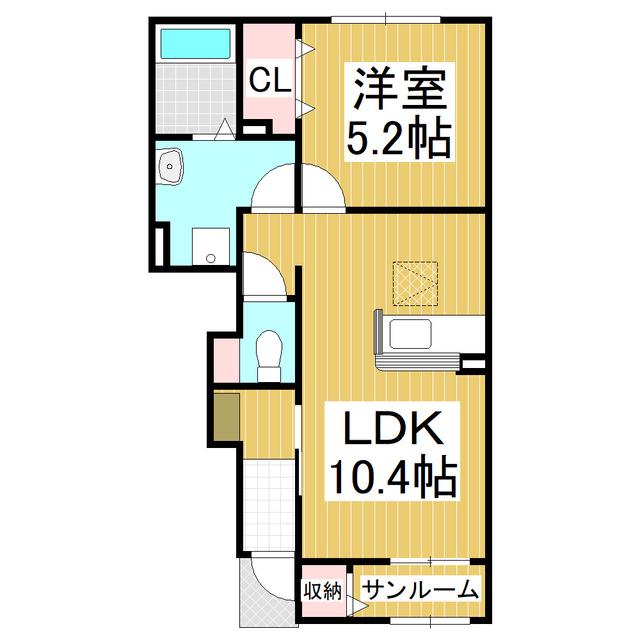 メゾンせんろく(1LDK/1階)の間取り写真