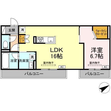 TORISIA大慈寺町 A(1LDK/3階)の間取り写真