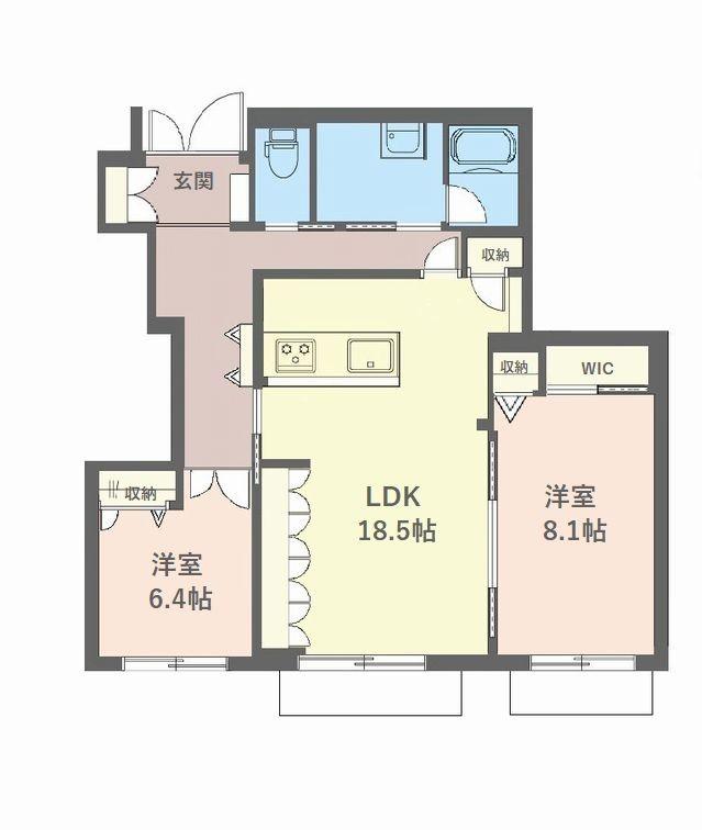 テラス上馬(2LDK/1階)の間取り写真