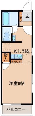 NINAテラス(ワンルーム/2階)の間取り写真