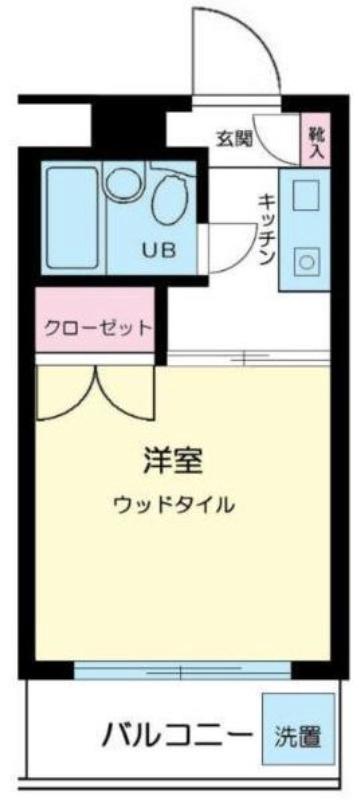 ハイタウン池上第5(1K/3階)の間取り写真