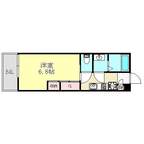 BLUE SKY MAYA3(1K/3階)の間取り写真