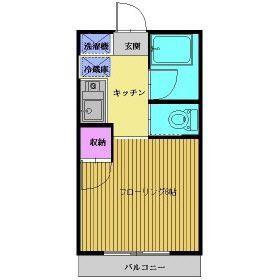 グランドコート(1K/2階)の間取り写真