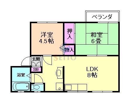 メゾンプルミエール(2LDK/1階)の間取り写真