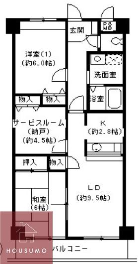 メゾンドール南千里(2SLDK/3階)の間取り写真