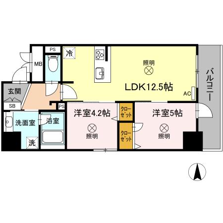 PHOENIX(2LDK/7階)の間取り写真