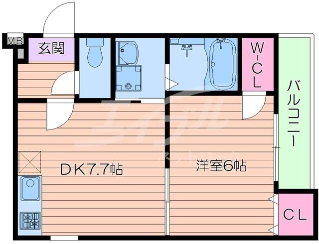 フジパレス正雀本町(1DK/2階)の間取り写真