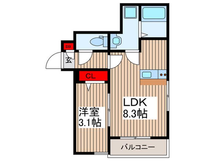 BESTSTAGE草加アネックス(1LDK/1階)の間取り写真