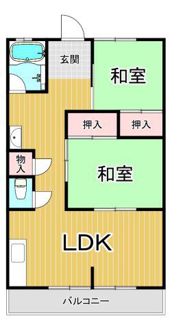 美和コーポ(2LDK/3階)の間取り写真