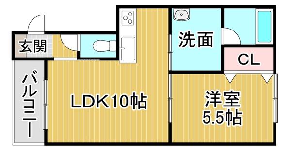 AMETHYST(1LDK/1階)の間取り写真