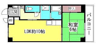 宝和マンション(1LDK/3階)の間取り写真