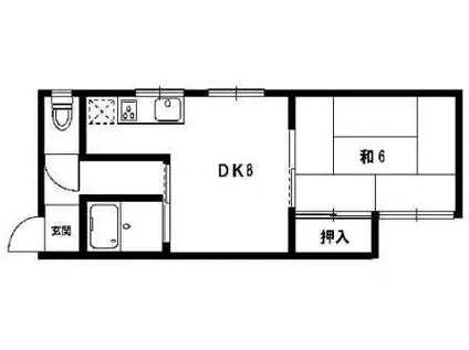 ハイツM(1DK/2階)の間取り写真