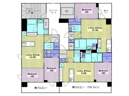 YG RESIDENCE 参番館(2LDK/5階)の間取り写真