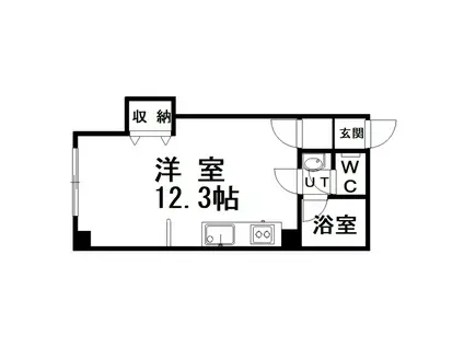 第3ユタカマンション(ワンルーム/4階)の間取り写真