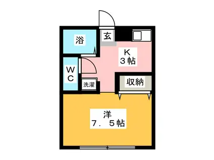 KS横浜(ワンルーム/1階)の間取り写真