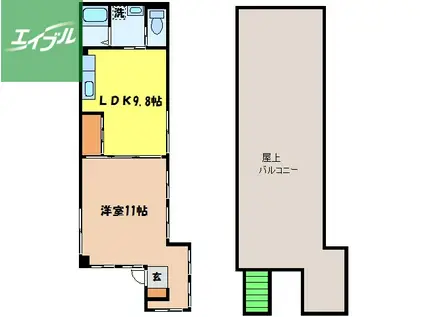 第2吉本ビル(1LDK/4階)の間取り写真