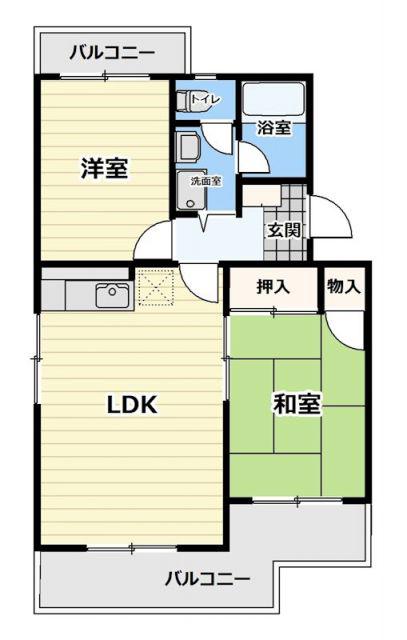 マンションエタニティーII(2LDK/2階)の間取り写真