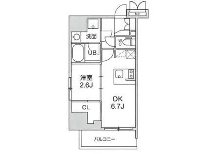 SYFORME大井町II(1DK/7階)の間取り写真