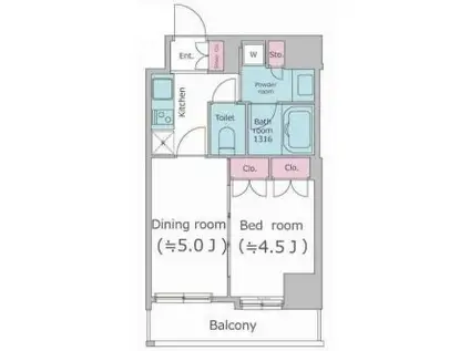 パークフラッツ渋谷代官山(1DK/8階)の間取り写真
