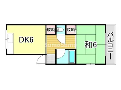 五番町ハイツ(1DK/2階)の間取り写真