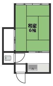 三笠荘(1K/2階)の間取り写真