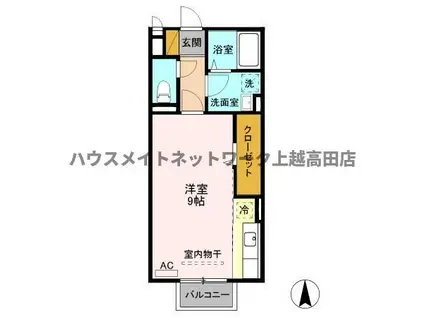 ベリーズ(ワンルーム/1階)の間取り写真