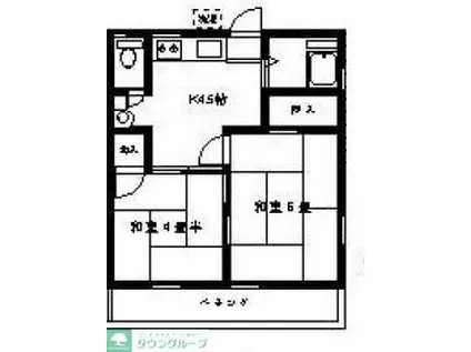 寿荘(2K/2階)の間取り写真