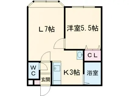 エスパニア名寄I(1DK/1階)の間取り写真