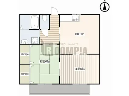 エスポ・ハイム(2DK/2階)の間取り写真