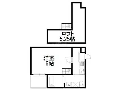 ウエスト9ミラーⅠ号館(1K/2階)の間取り写真