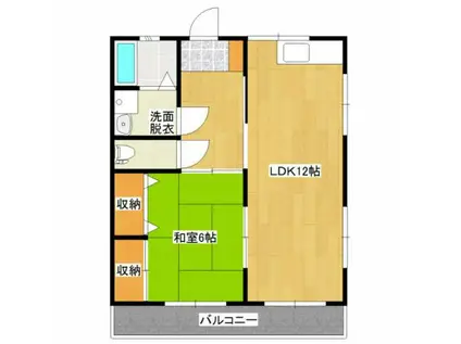 ピュアハイツ(1LDK/2階)の間取り写真