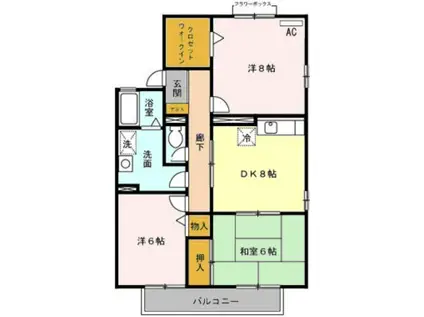 ファミール本郷(3DK/1階)の間取り写真