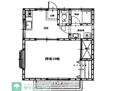 第1フジハイム(1DK/1階)の間取り写真