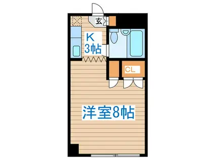 三共ハイツ(1K/8階)の間取り写真