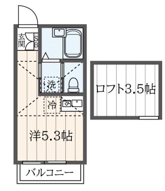 カーサボニータTM(ワンルーム/2階)の間取り写真