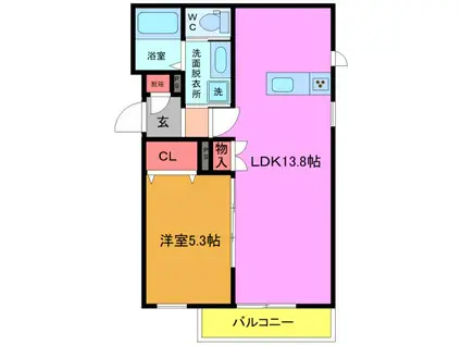 ISTANA KASHIWA(1LDK/1階)の間取り写真