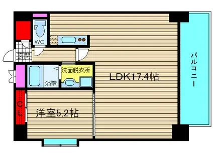KDXレジデンス難波(1LDK/9階)の間取り写真