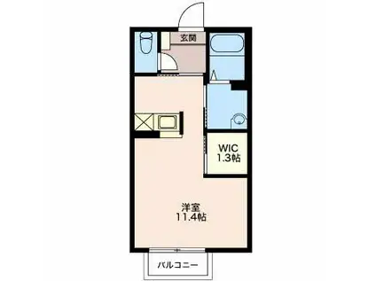 シャーメゾン高田C(ワンルーム/2階)の間取り写真